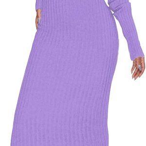 Women's Plus Size Off Shoulder Sweater Dress Long Sleeves Bodycon Casual